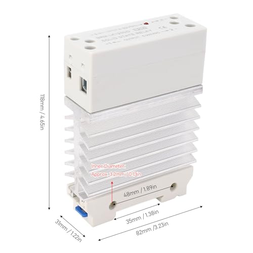BRM LK120DD 120A Solid State Relay met Heat Sink, Single Phase Small SSR Relais, DIN Rail Mounting, 3 tot 32V DC Input 5 tot 220V DC Output