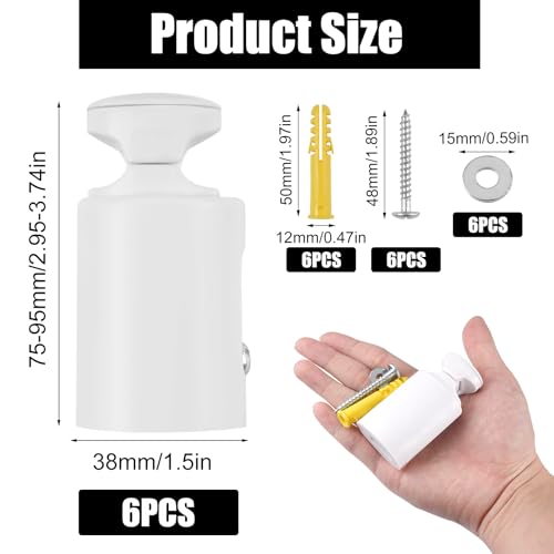 6Pcs Radiator houder, Verstelbare houder voor badkamer Radiatoren, Handdoek Radiator houder, Badkamer Radiator houder, Voor Recht gebogen Badkamer Radiatoren (Wit)