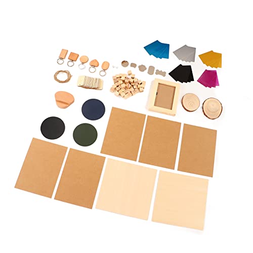 Materiaalkit 11 Soorten Materiaal Roestvrij staal Pine Hout DIY maken CNC Graveermateriaalset voor houtwerk 4