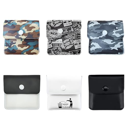6 Stuks Zak Asbakken, EVA Vuurbestendig Herbruikbare Asbak Pouch, Odorless Asbak, Draagbare Sigaretten Asbak, Compacte Geur Proof Zak, Cat Nest Tray voor Roker, Outdoor, Reizen, Huis (6 Styles)