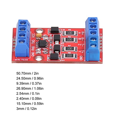 RS422 naar TTL-niveauconversiemodule, tweerichtings UART-seriepoortconversiekaart 5V, overspannings- en overstroombeveiliging, SMD-componenten, efficiënt werken, eenvoudig