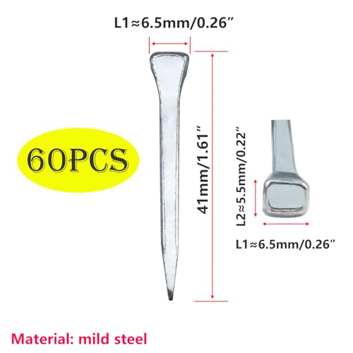 60 stuks Horse Horseshoe Nails, E2 (41mm) Paardenschoenen Paardengereedschap Accessoires voor Paardengereedschap, Paardenschoen Nagels voor Paardenrennen, Paarden, Paardensport