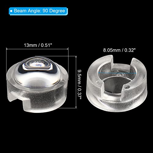 13 mm LED Convex Lens, 20 stuks, 90 graden Straalhoek, Acryl LED, Optic, Convex, Convex, Condensator Lens voor 1W, 3W, LED, Infrarood kralen, Transparant