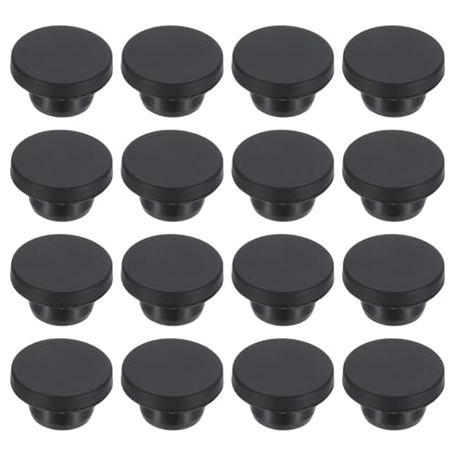 16mm diameter Rubber gat plugs, 16st Siliconen Rubber ronde gat stopper voor 15mm gat, zwart