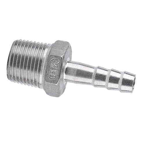 Hose Fitting, roestvrij staal SS304 Man Thread Barb Hose Tule Connector 55° BSPT 1/8"~3/4"(3/8' * 8mm)