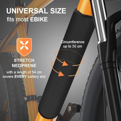 E-Bike Batterij Beschermhoes voor 30-38 cm, Universal Fit Beschermt tegen Cold Dirt Beschermhoes voor geïntegreerde E-Bike Frame Batterij Verbeterd Model 4