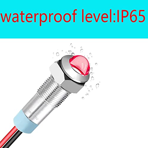 10 stuks 110-220 V 6 mm 1/4 inch AC LED-indicator van metaal, rood LED-paneel, indicatorlamp 110 V, voor bestelwagen, boot en andere universele voertuigen 3