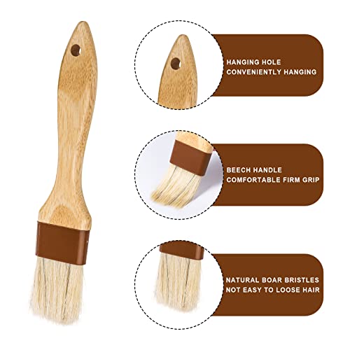 4 Pieces Gebak Penselen, Bakborstel Bristle Brush BBQ Penselen voor Saus BBQ Basting Borstel Keukenborstel voor Olie Ei Spread Marinade Saus (Klein + Medium) 4