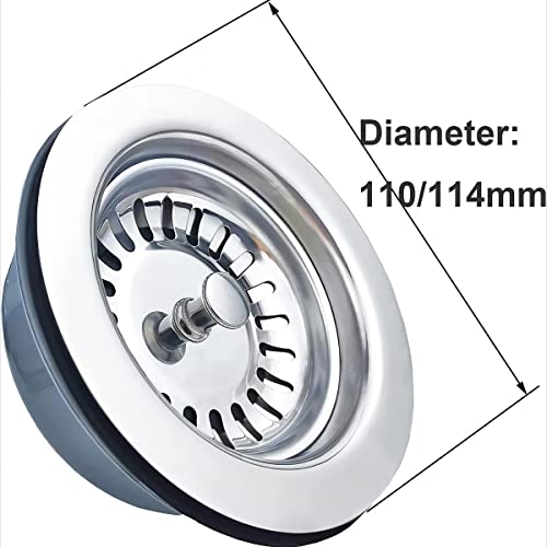 110mm spoelbakafval, roestvrij staal en PVC spoelbak plug afval mand spoelbak afval 11⁄2" 4