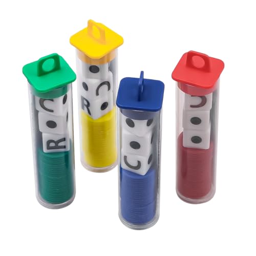 Dice Game Volwassenen 4 Tubes Links Midden Rechts 6 Sided Ronde Hoek Dice Set schattig LCR Vier kleuren Game Dobbelstenen met Dice Place Interactive Family Camping Party Pic