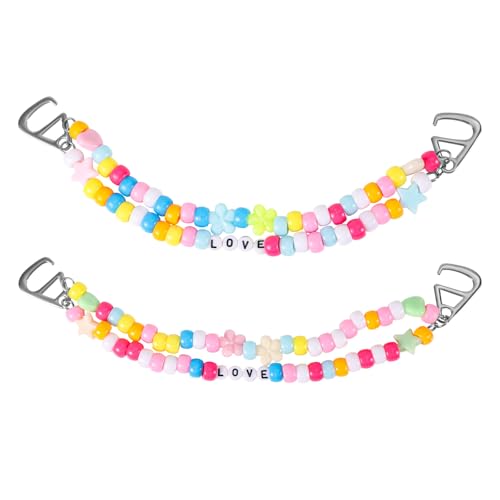 2 st. Kleurrijke kralen schoen ketting Charms, Rainbow Charms Kralen Schoen sieraden ketting leuke trendy DIY Schoen Accessoires Decoratie voor vrouwen