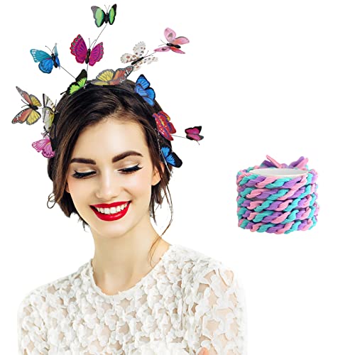 Butterfly Headband, Multicolor Butterfly Antenna, Headband Elegant Hair Hoop voor Vrouwen Meisjes Festival Party kostuum met haar touw