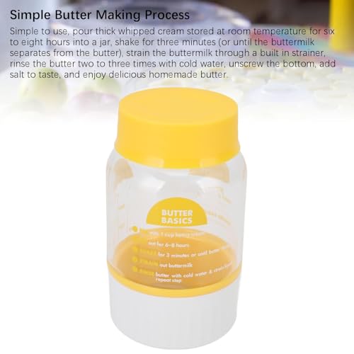 Butter Maker Cup Homemade Butter Shake Jar met ingebouwde Strainer voor Keuken koken bakken met zijrecepten 5