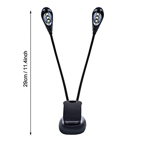 Clip-on Light, Clip-on Music Stand Boek Lamp LED Lamp USB Oplaadbaar voor Music Stand (6 Lights)