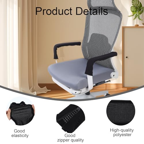 1 Paar Zipper Kantoorstoel Armhoesjes, Spandex Stretch Afneembare armleuning Hoes, Elastische Stretch stoel Armpad Slipcover, Office Chair Hand Rest Beschermers voor Office Chair (Zwart) 5