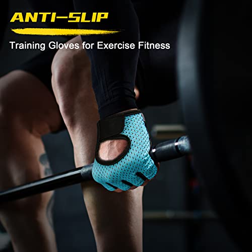 Fitnesshandschoenen, Ademende Trainingshandschoenen met Microfiber Stof, Non-Slip Siliconen Gewatteerde Palm Bescherming en Extra Grip, voor mannen en vrouwen, Gewichtheffen/Crossfit/Cycling 5