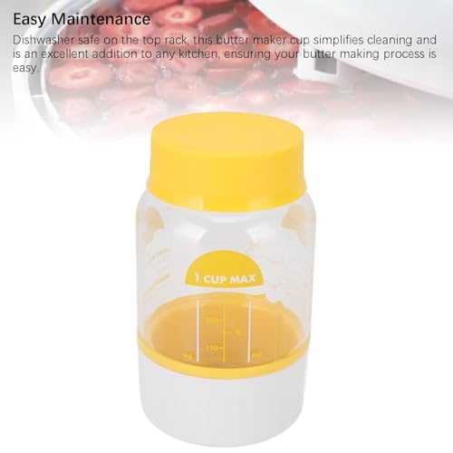 Butter Maker Cup Homemade Butter Shake Jar met ingebouwde Strainer voor Keuken koken bakken met zijrecepten 4