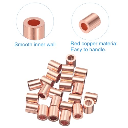 1/8"/3mm draad touw stop sleeve, 25 Pack koper Crimping Loop Sleeve End voor draadkabel Ferrule, Gold Tone 4