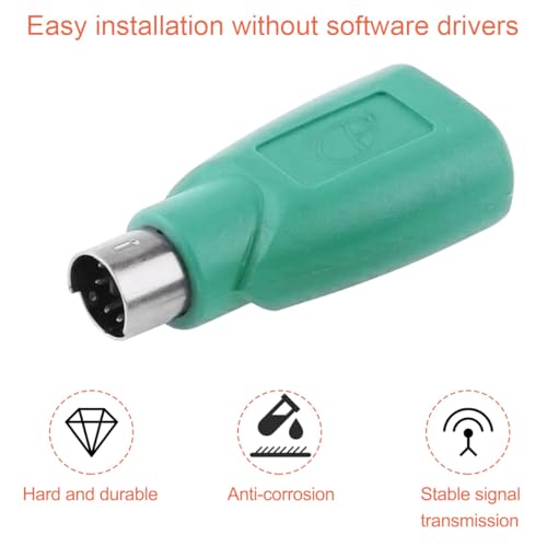 PS/2 naar USB Een Adapter Mannelijke naar Vrouwelijke Toetsenbordadapter PS2 Jack naar USB Een Plug voor Muis en Toetsenbord, Vervanging PS2 Toetsenbordadapter, 4 Pack 5