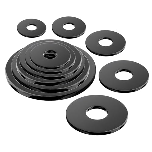 20 stuks platte ringen, M4 x 16mm Body Washers, Carbon Steel Ronde Afdichtingsringen, voor draadbeugel, schroeven en bouten, zwart