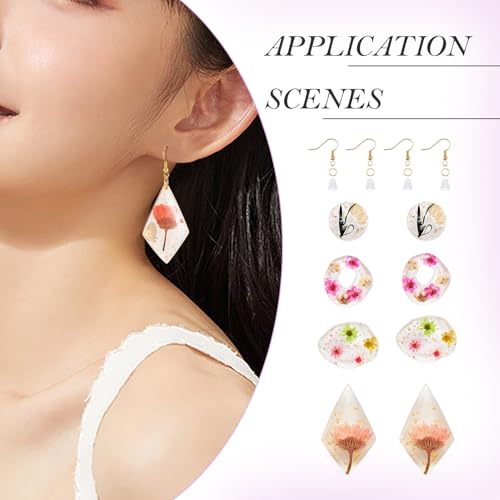 8 st Gedroogde Bloem Hars Bedels Transparante Gepersoneerde Bloemen Hangers Flat Ronde Oval Spring Plant Bedels met oorbellen Zoek voor oorbellen Vrouwen Ambacht sieraden DIY ketting, metalen hars, Nee 3