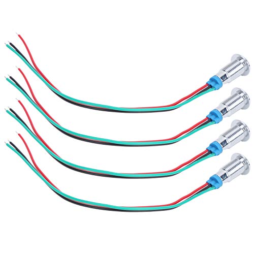 4 sets Ronde LED-voordraad, waterdicht, 2 kleuren, lichtsignaal, gemeenschappelijke anode, 8 mm, 36 V, professionele accessoires (rood, groen)