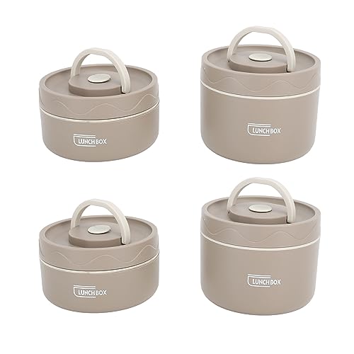 Thermische Bento Box, Multifunctionele warmtebehoud 304 Roestvrij staal Geïsoleerde Lunch Container Eenvoudig schoon voor buiten eten (4 PCS) Keukenopslag 5