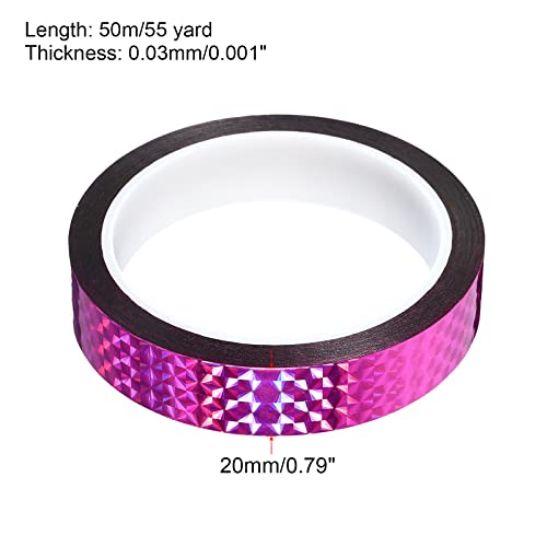 20mm x 50m Prism Tape, Holografische Reflectieve Kleefstof voor DIY Art Craft Decoratie Decoratie, Rose Red