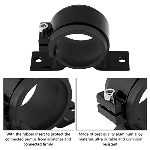 Universal Fuel Filter Bracket, Aluminium Legering + Rubber Fuel Pump Bracket Single Filter Clamp houder (zwart) 3