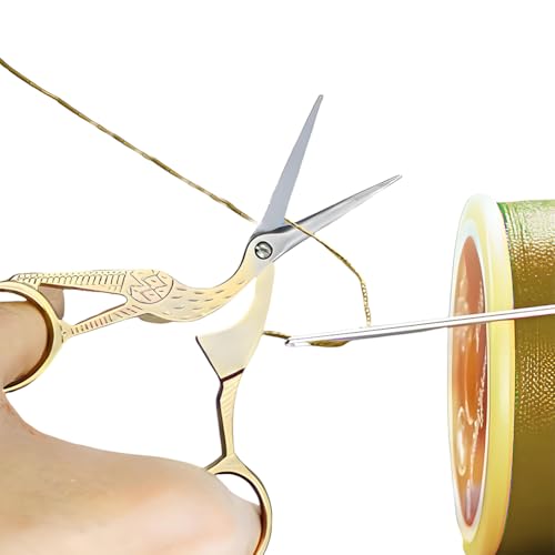 Borduurwerk schaar, Set van 2, Kleine Ooievaars schaar, Roestvrij stalen schaar voor ambachten, Naaien met Faux lederen schaar Hoes 3