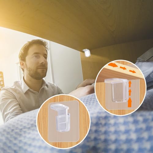 Verpakking van 15 Zelfklevende Plank Hackets, L Vorm Plank Ondersteuning Racks, Punch Gratis Plank Hackets, Zelfklevende Heldere Plastic Pegs, Hanger houder voor Partitie Muur Meubels Boekenkast 5