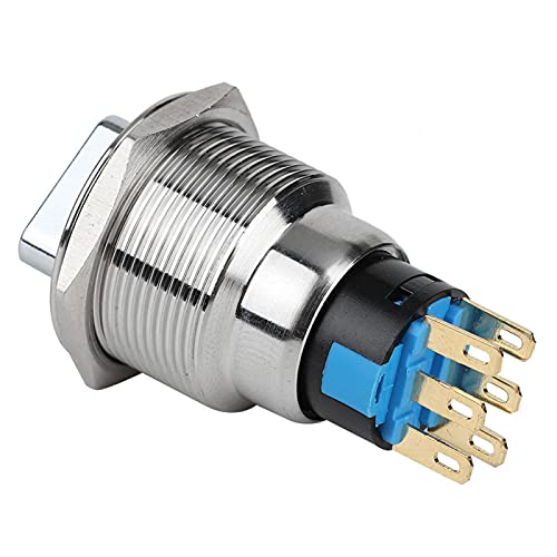 Inverter, 19mm 5A 5~14N Roestvrij staal Roestvrij stalen draaiknop Waterdicht IP67 Selective Switch(6 Pin And 3 Level)