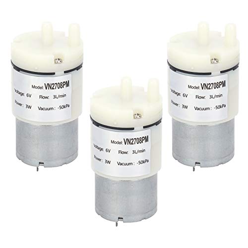 3Pcs DC 6V Mini Diaphragm Type luchtpompen Micro elektrische luchtpompen Micro vacuümmotor 3L/min 3W Ultra Silent voor Vissen Tanks Aquaria
