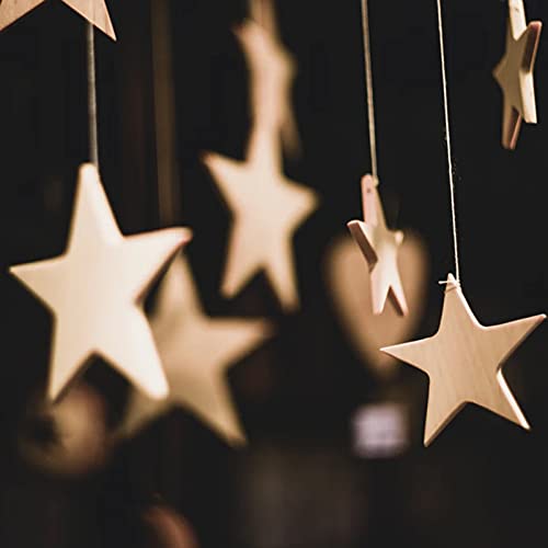 500 st Houten Sterren Ambachten Ornamenten onvoltooid Houten Ster Maagd Slices Decoraties voor Kerstmis bruiloft Decoratie kaarten ambachtelijke kaarten, 5 gemengde afmetingen 3