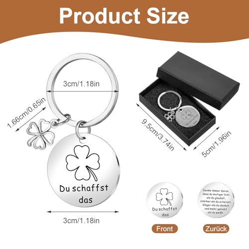 Lucky Charm Keychain Motivationele Gifts Moeder Makers Kleine Gifts voor Vrouwen Vriendin Vriendschap Gifts Verjaardag Gift voor Vrouwen Inspirerende Gifts Zilver 3 x, siliver