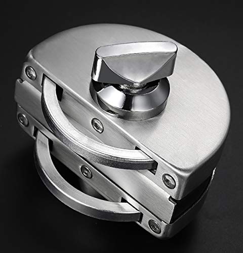 Geen Boring Roestvrij stalen glazen kast slot met sleutel Dubbele glazen deur slot schuifdeur slot glazen deur slot met 3 koperen sleutels voor 10 ~ 12mm dikte Getemperde glazen deur 3