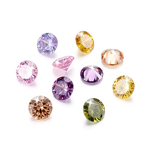 10st 8mm Facet Cubic Zirconia Rhinestone Diamond Shape Grade A Rhinestone Cabochons Crystal Diamond Kralen voor Nail Art Craft sieraden maken, Willekeurige gemengde kleur