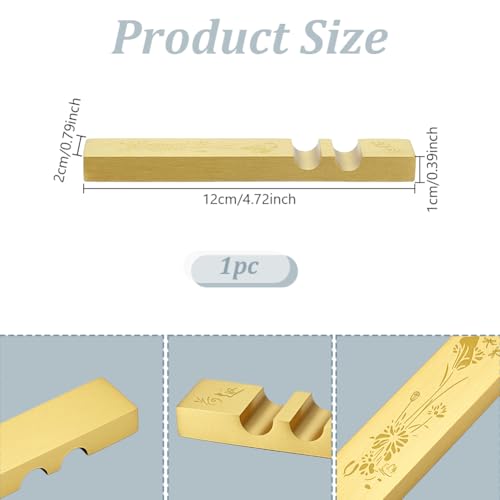 Chinese kalligrafie papier, rechthoekige messing papier Pers met groeven voor het schilderen, schrijven, tekenen, Sumi, 12 x 2 x 1 cm, goud