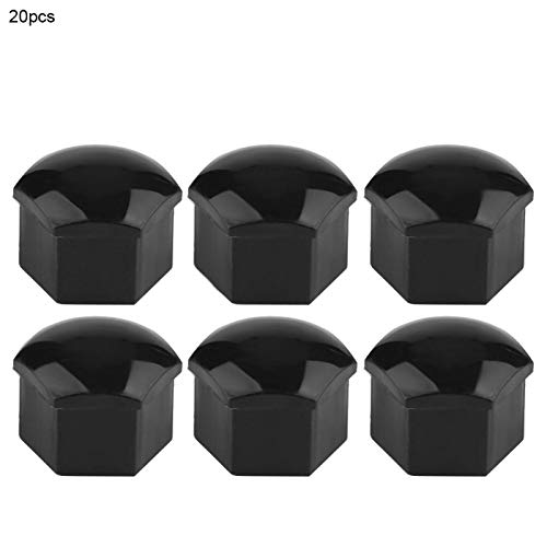 20 st 19mm Car Wheel Nut Caps Car Hub Schroefhoes, Nylon Pa66 Air Filter Beschermhoes Past voor Alle 19mm Schroef(zwart)
