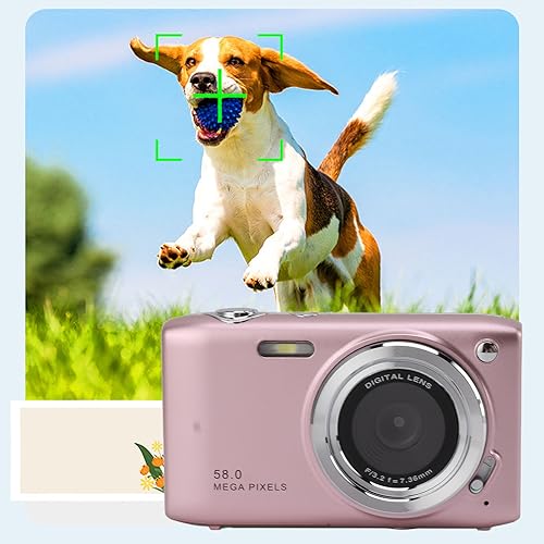 4K digitale camera 16X hoge definitie Fotografie voor tieners 58MP HD 2.88 Inch IPS scherm Zoom Auto Focus zak Compacte camera voor reizen fotografie Vloggen (PINK) 3
