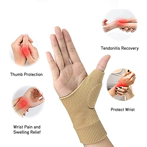 Medical Thumb Support, 1 paar verstelbare ondersteuning Medical Stabilizer Thumb Support Splint Brace Relieve Thumb Pain For Relieving Artritis Thumb Injuries 15cm×7.5cm Beige 5