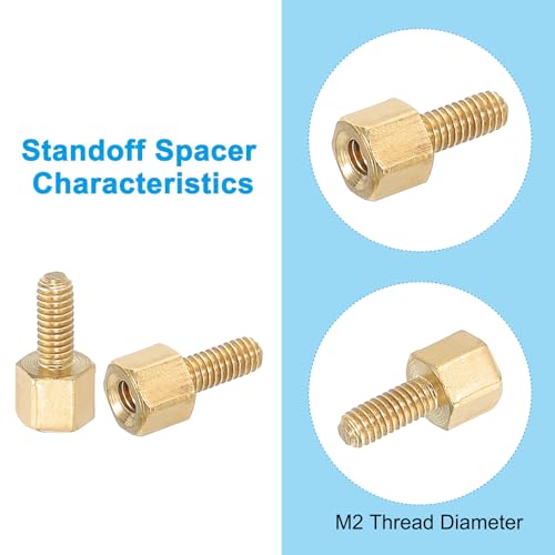 M2.5x4mm + 6mm Spacer Schroeven, 100st Man tot vrouw Zeshoekig messing Circuit Board Spacer Standoff Schroefmoer Assortiment Set voor PCB Board van PCB 3