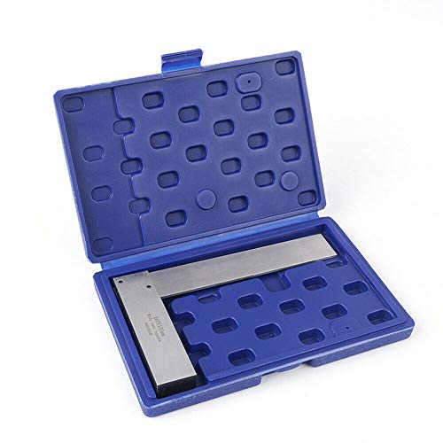 Ingenieurs Square - Engine Steel Set Square 90 Right Hoek regelaar voor het meten van rechterhoek, Inclusief Plastic Holder Box (160 x 100 mm)