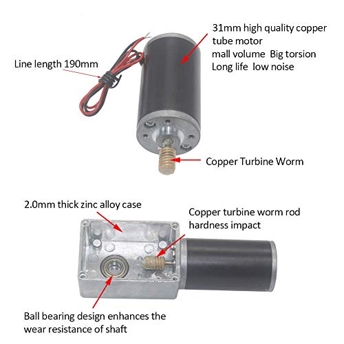 24V worm versnellingsbak motor, 31mm hoog koppel elektrische snelheid vermindert versnelling motor uitgang as 8mm(15RPM) 4
