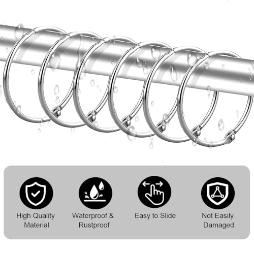 40 st Metalen gordijn ringen, 50mm Metalen Ronde Douche Gordijn Ring Gordijn Ringen voor het openen Douche Gordijn Ringen voor Window Curtain Bed Gordijn Douche Gordijn (Zilver) 4
