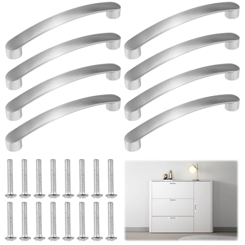 8 Stukken Meubels Handgrepen, Keukenhandgrepen, Keukenkast Handgrepen Kabinet Handgrepen, Meubels, Geborstelde Handgrepen, Zilveren Deur Handgrepen, Voor laden, Kabinet Deuren, Keuken Kasten (Hole