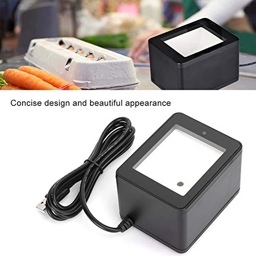 Desktop Barcode Scanner, QR Code Scanner Platform, CMOS Image Processing Supermarket Mobiele Betaal Barcode Reader, RS232 USB Interface Continue Automatische Inductie Barcode Reader Portable(Zwart) 4