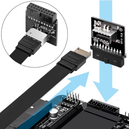 Moederbord USB 3.0 Voorkant 19Pin tot 3.1 Type-C Front Panel Header Type-E Adapter 19 tot 20 Pin Uitbreidingskaart voor Moederbord 4
