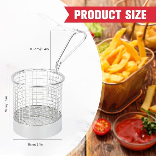 Roestvrij staal Ronde Diepe Frying Mand, Diep Frying Schip Mini Chip serveren Frying manden Fruit voedsel container houder keuken gereedschap