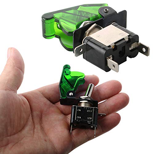 Schakelschakelaar met LED-weergave, groene schakelschakelaar voor auto, 12V/20A, SPST-schakelaar, aan/uit-schakelaar, groen (3PCS)